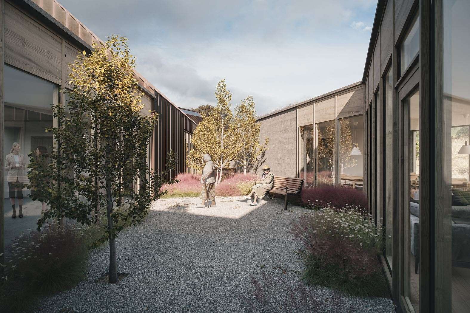 A pleasant courtyard has been incorporated into the design. Picture: Oliver Champman Architects