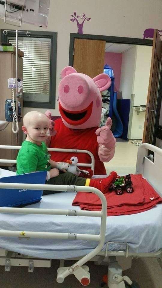 Riley remained cheerful during treatment.