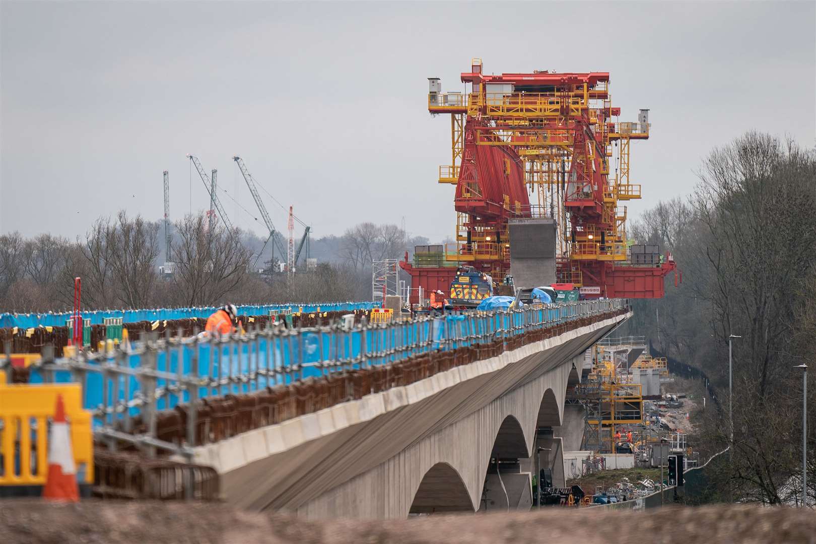 Construction of the Colne Valley Viaduct began in May 2022 (Aaron Chown/PA)