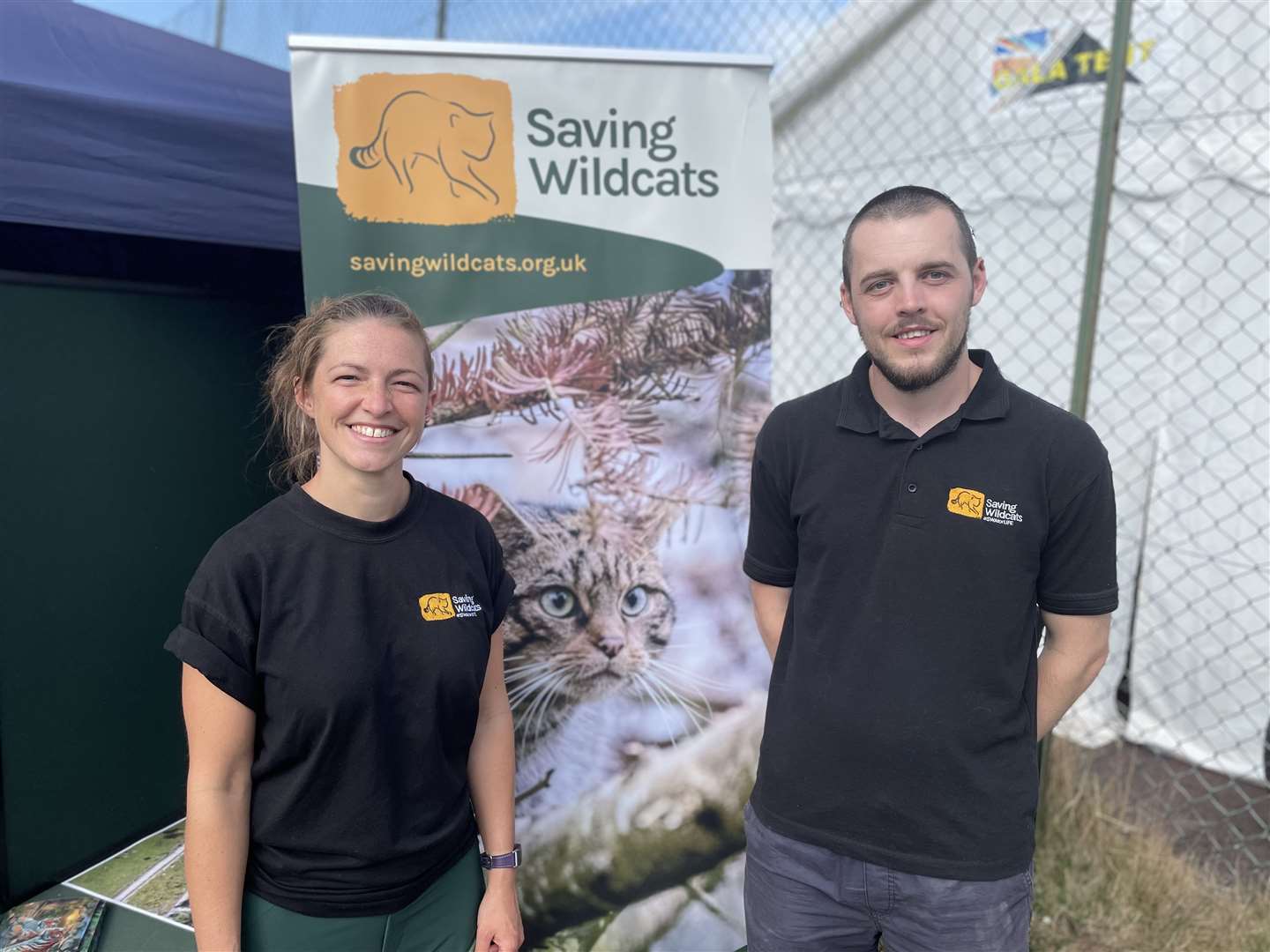 Fundraising and sharing information about the project has been on-going, including at the Abernethy Highland Games last summer. Picture are the project's Louise Hughes and Jamie Sneddon.