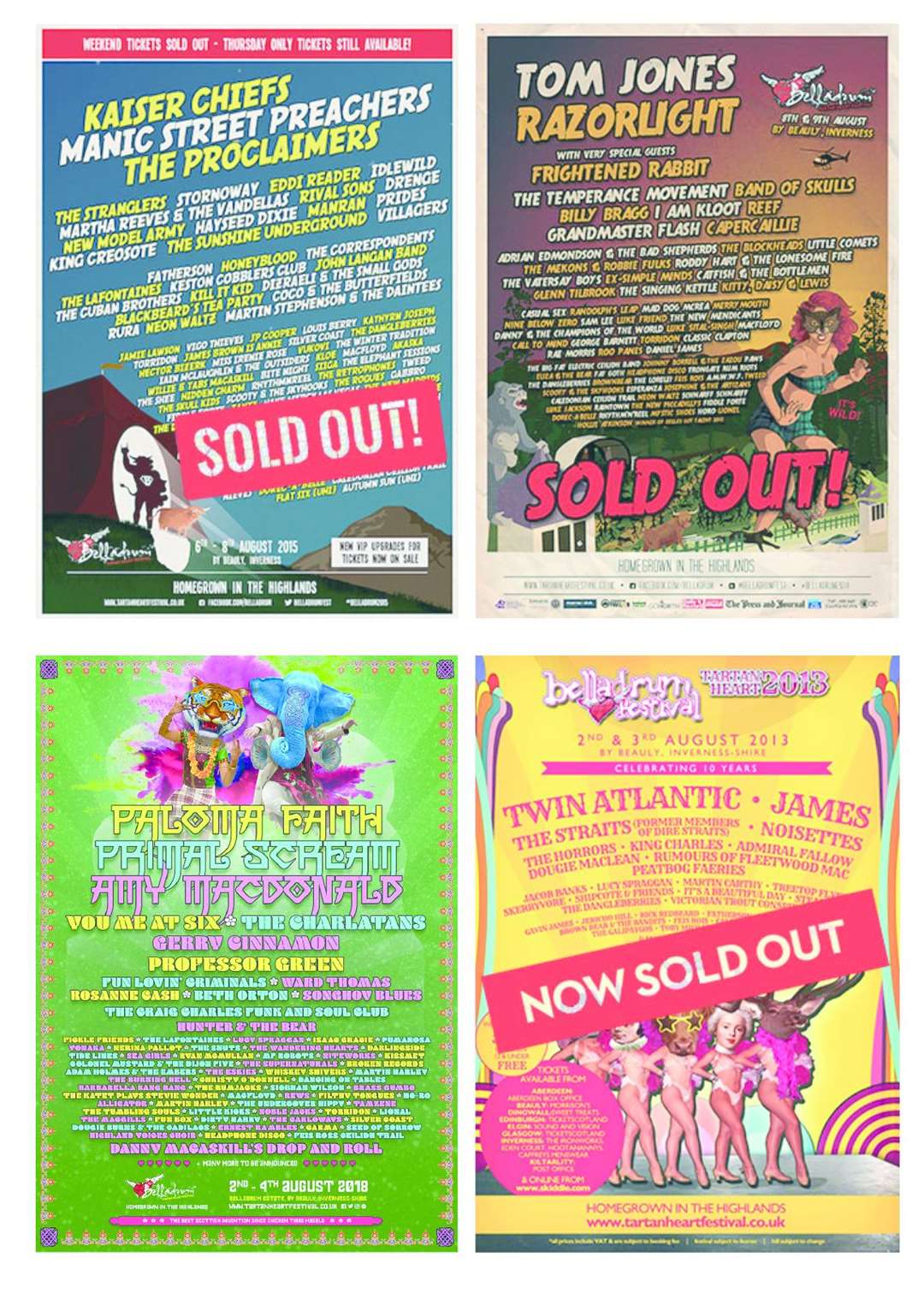 Some of the great posters from previous Belladrum festivals.