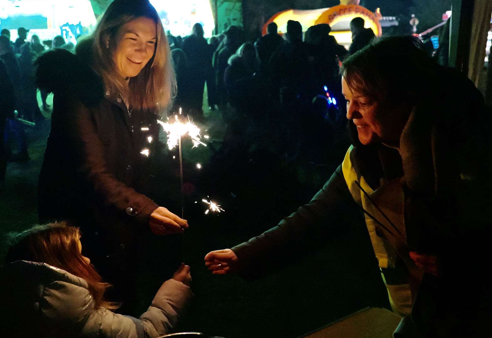 Sparklers were among the 'quiet' fireworks on show at Dornoch bonfire night. Photo: Peter Wild