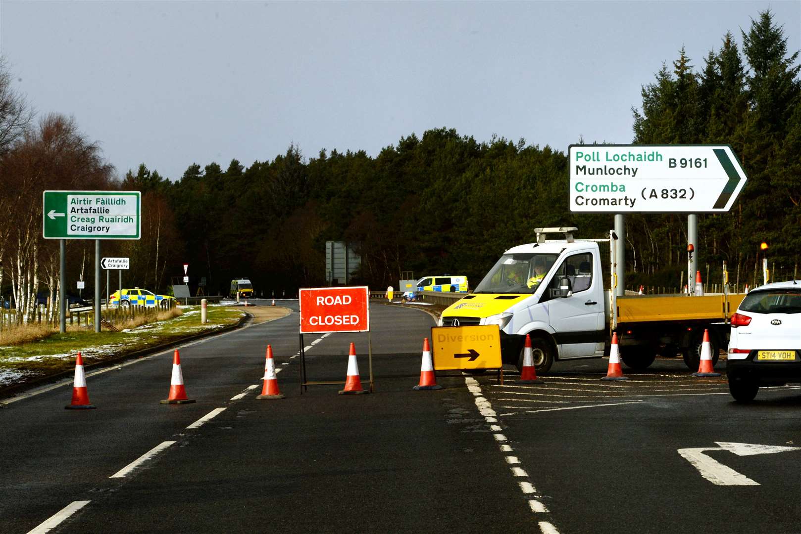 Part of the A9 was closed for around five hours following the accident.