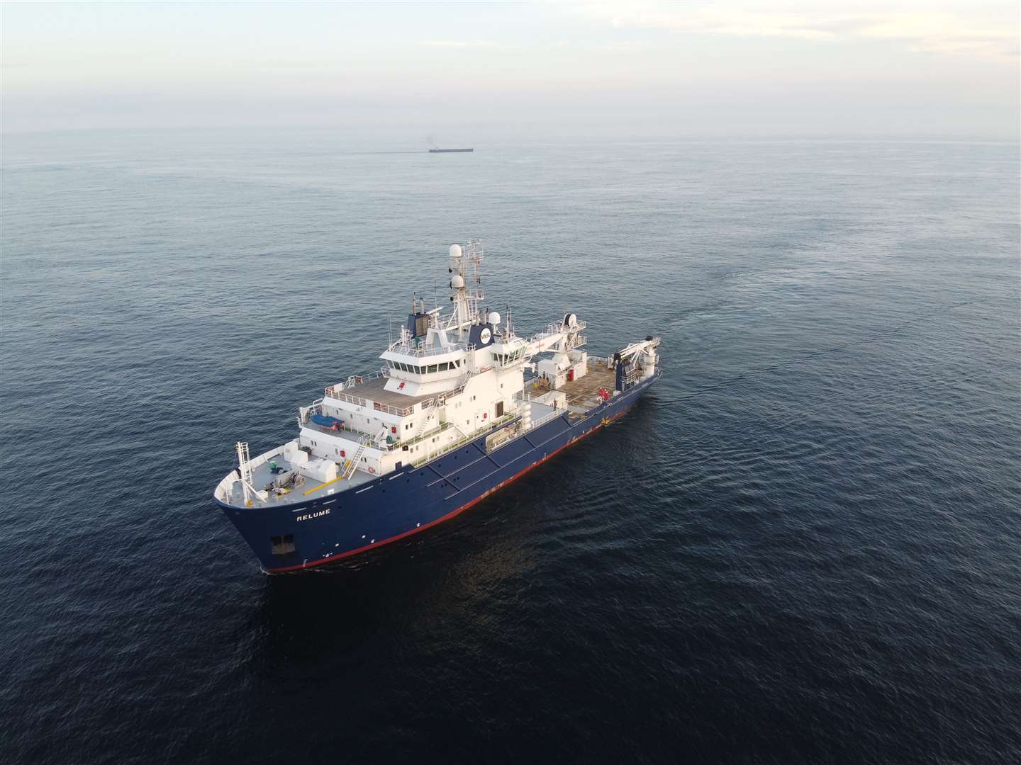 MV Relume during the offshore survey work for the West of Orkney wind farm.
