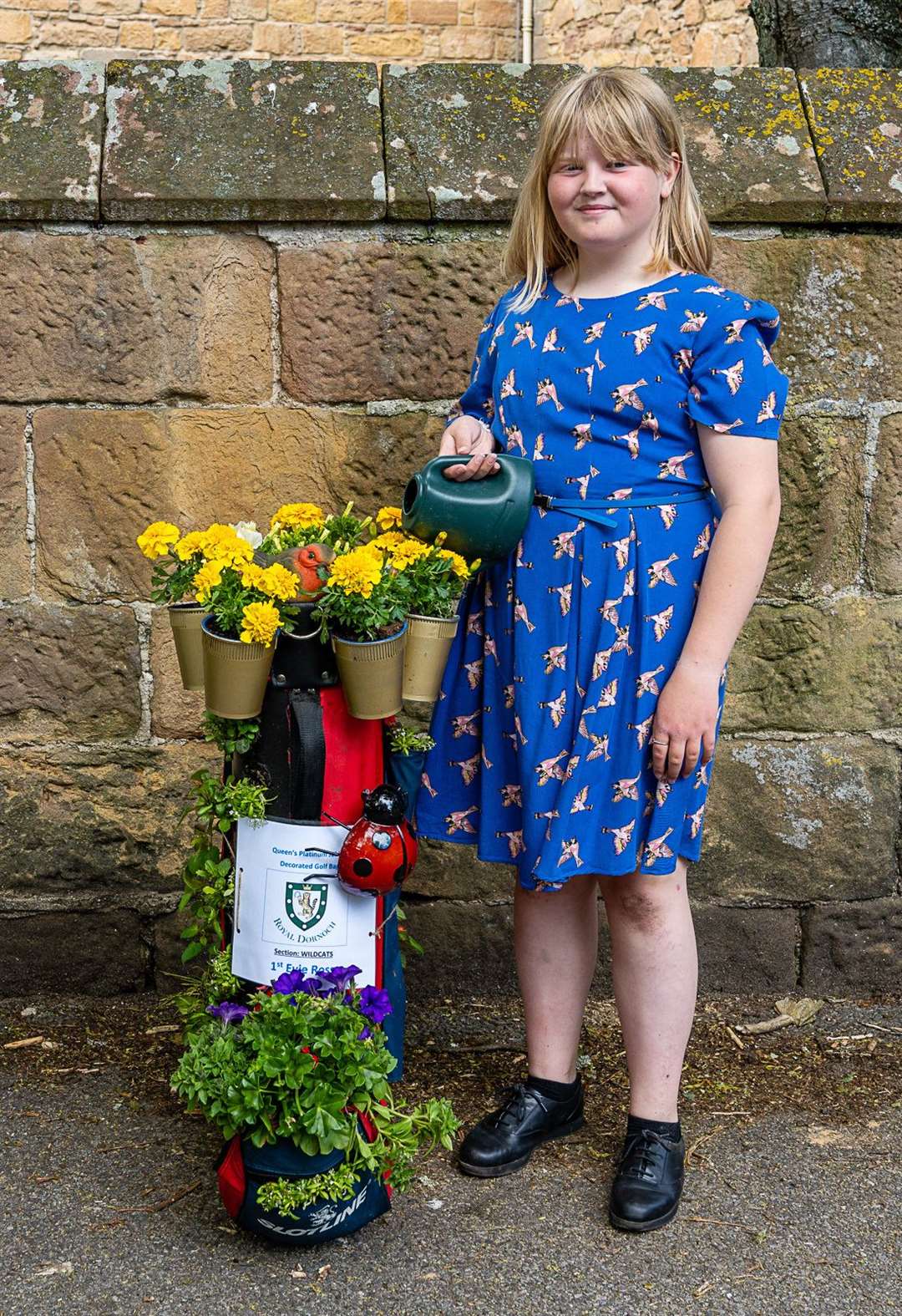 Evie Ross was the winner of the Wildcats section of the Royal Dornoch Golf Club Decorated Golf Club Bag competition. Picture: Andy Kirby