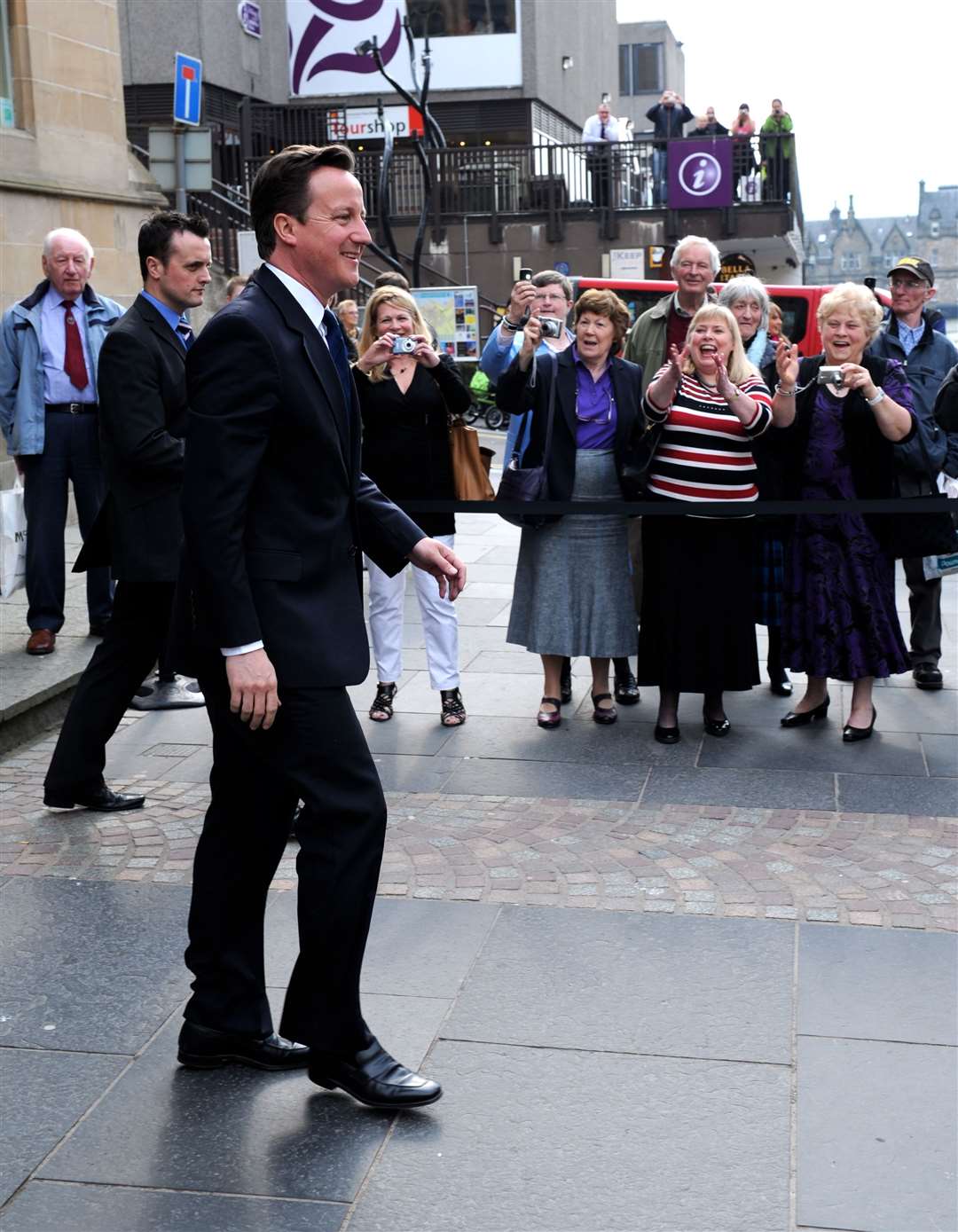 David Cameron during a visit to the Highland capital while he was Prime Minister.