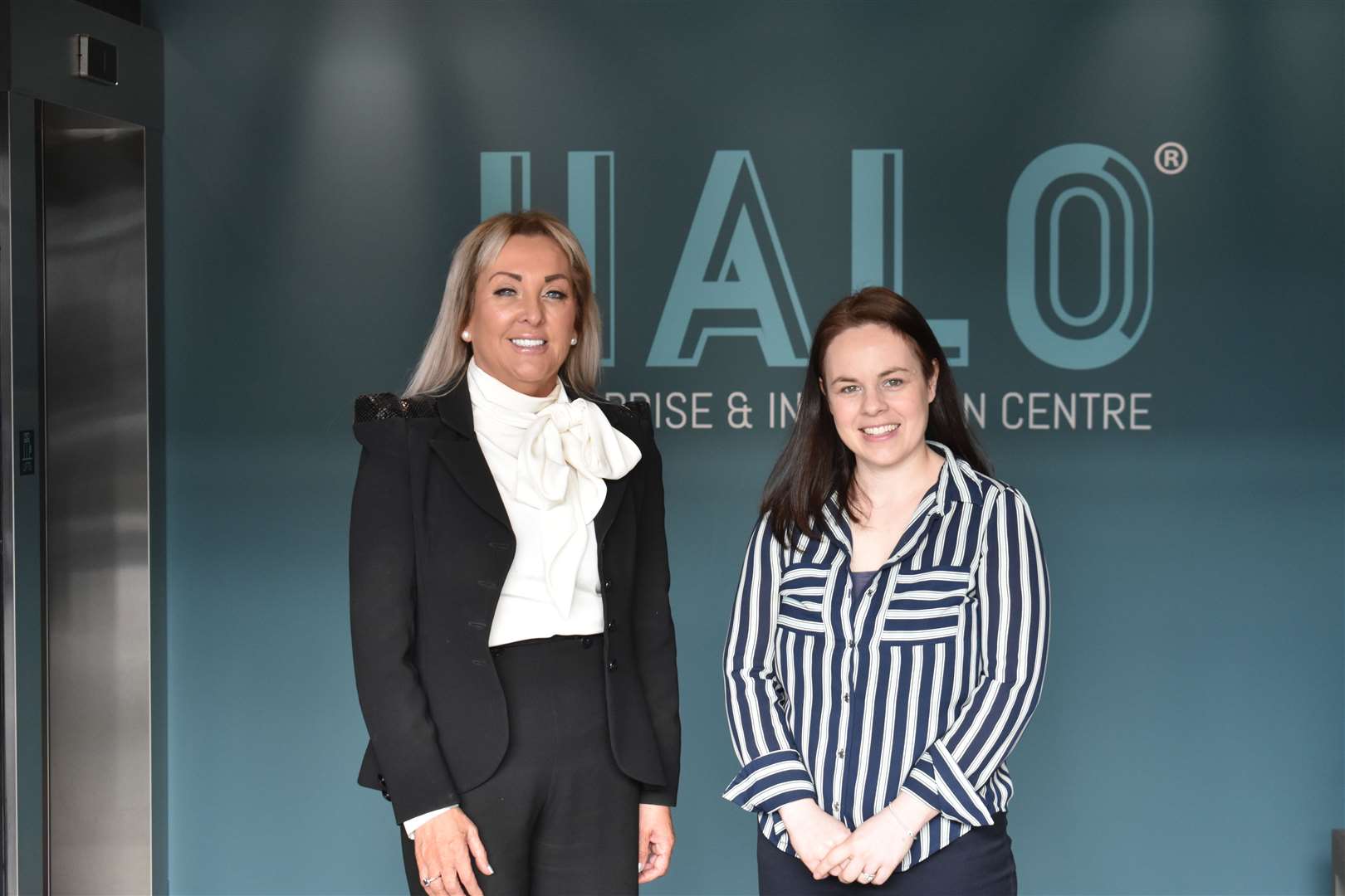 Kate Forbes (right) pictured today with Dr Marie Macklin CBE, of the Halo project