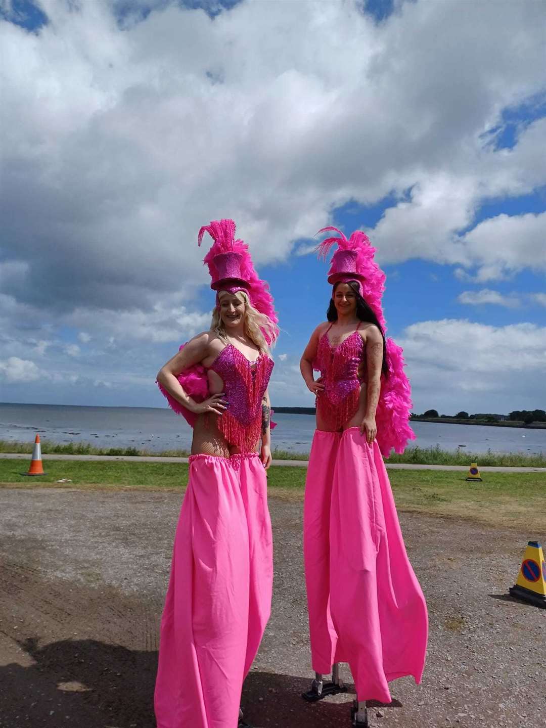 Stilt walkers were on a high at Tain Gala. Picture: Mark Janes