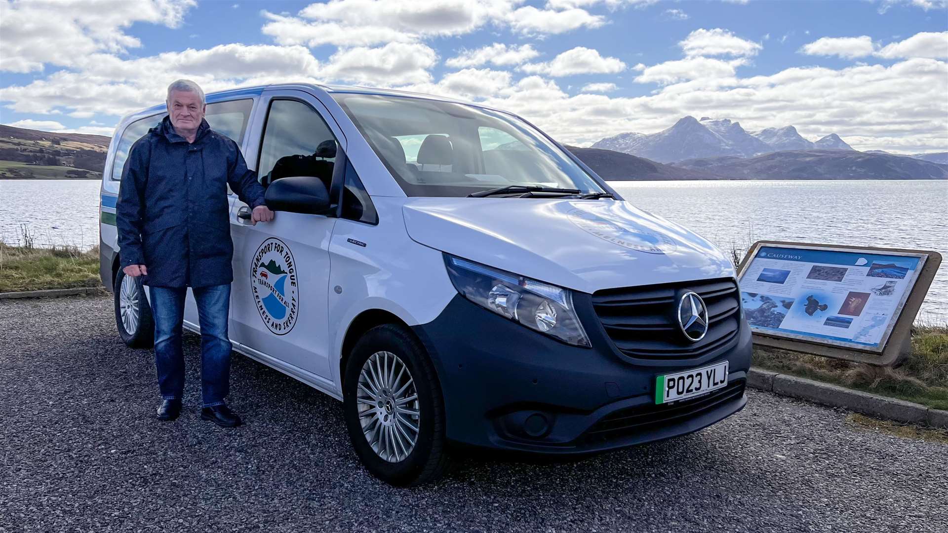 Former T4T operations manager Ken Palmer pictured with the new electric minibus.