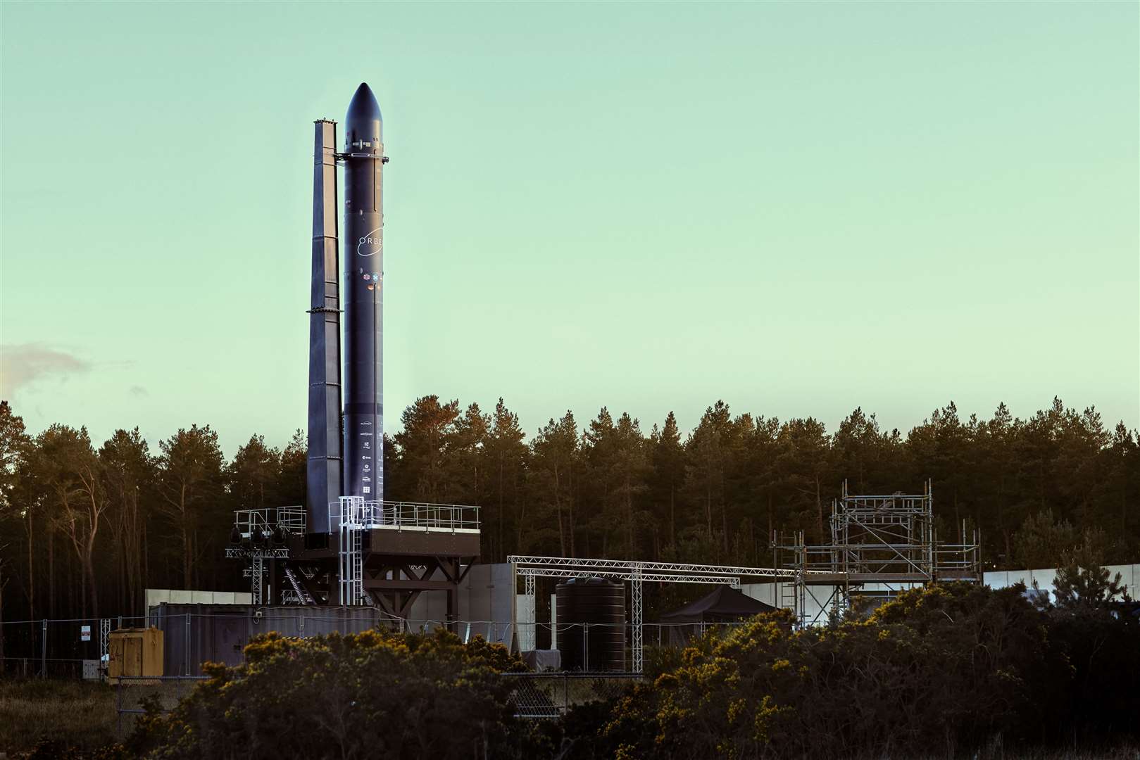 Orbex is currently conducting tests on its Prime rocket, seen here at Kinloss.