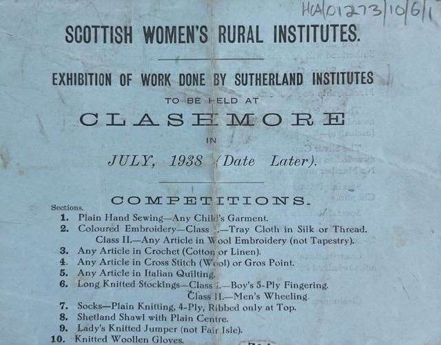 The Highland Archive Centre holds a wealth of records relating to Clashmore SWRI.