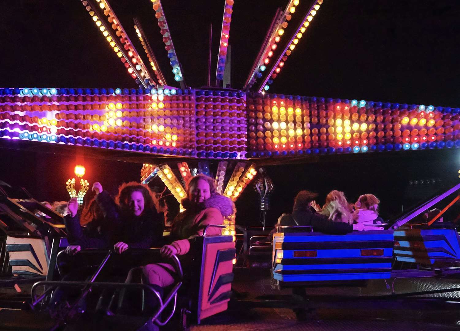 Herchers' fun fair provided extra entertainment on the night. Photo: Peter Wild