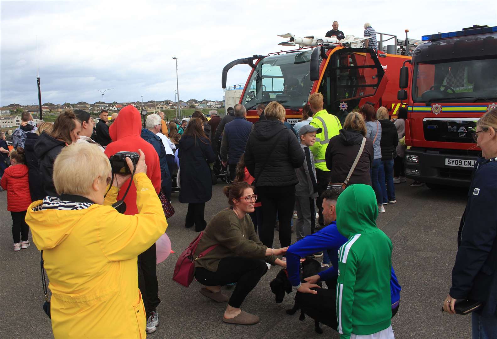 There were queues to get on the fire engines, one from Wick John O'Groats Airport and one from the Scottish Fire and Rescue Service. Picture: Alan Hendry