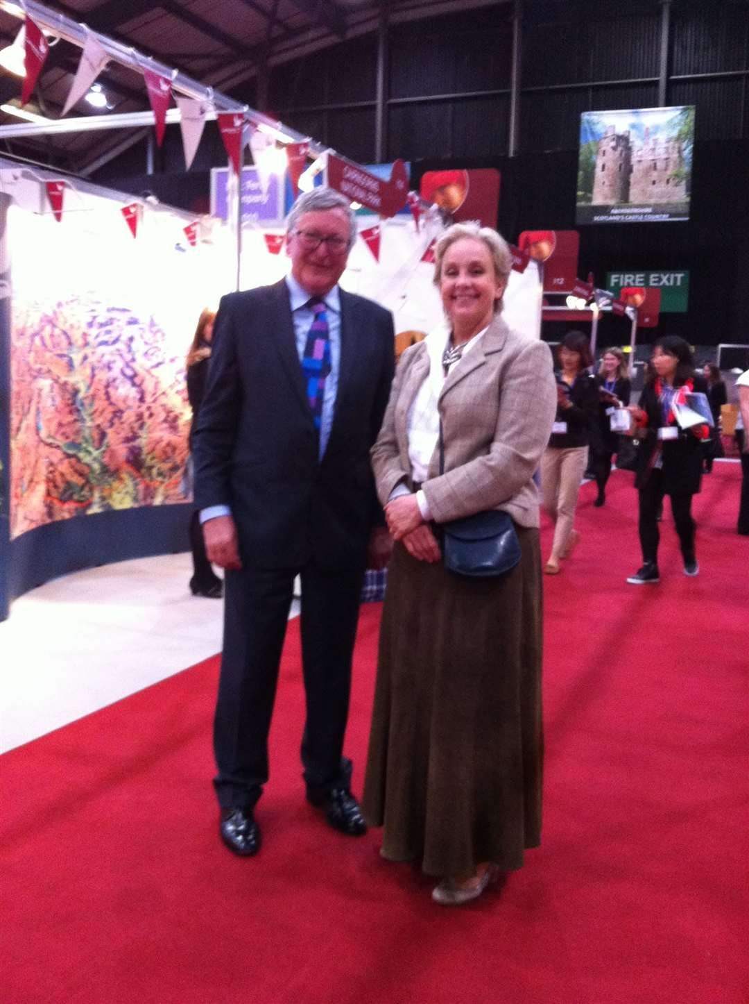 Philippa Grant MBE with Fergus Grant MSP at a Visit Scotland expo in 2015
