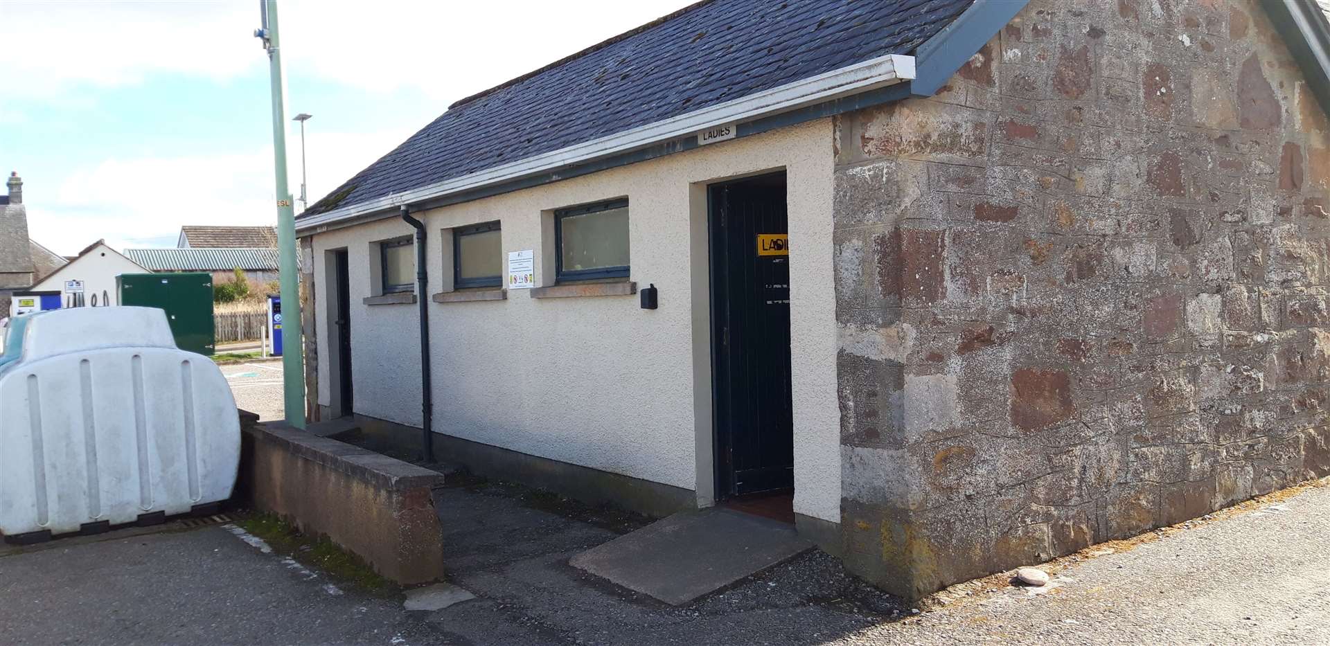 The public toilets at Brora have been painted inside and out.