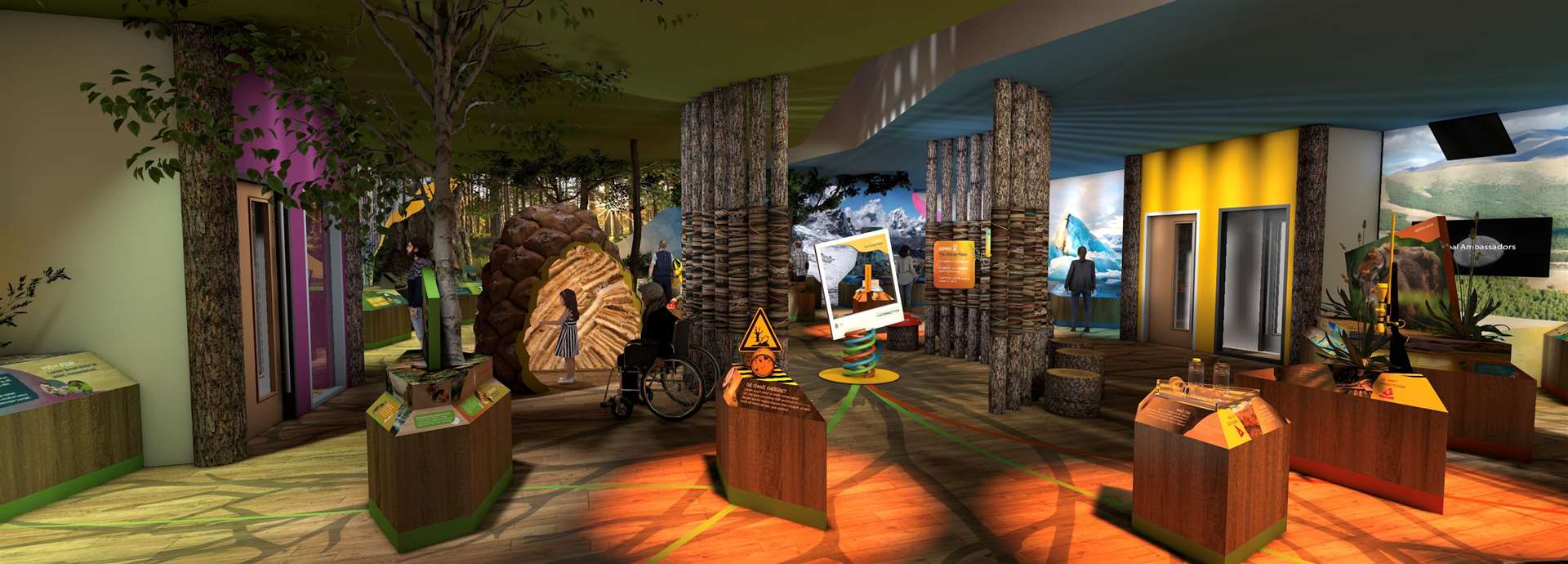 An impression of the interpretation centre in the new discovery centre.