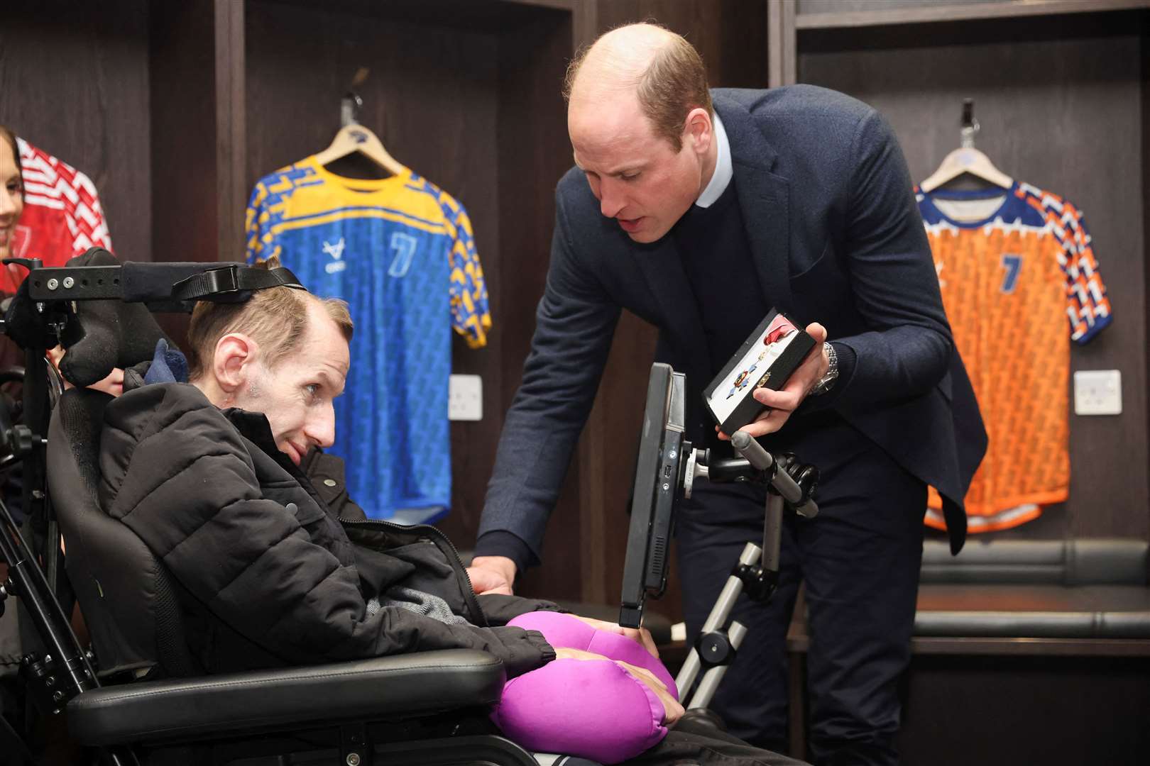 William on his most recent official engagement investing Rob Burrow with his CBE during a visit to Headingley Stadium last week (Phil Noble/PA)