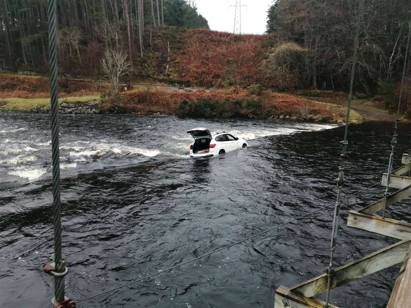 Firefighters used throw lines and lifejackets to rescue the couple. Picture: John Murray (Biba)