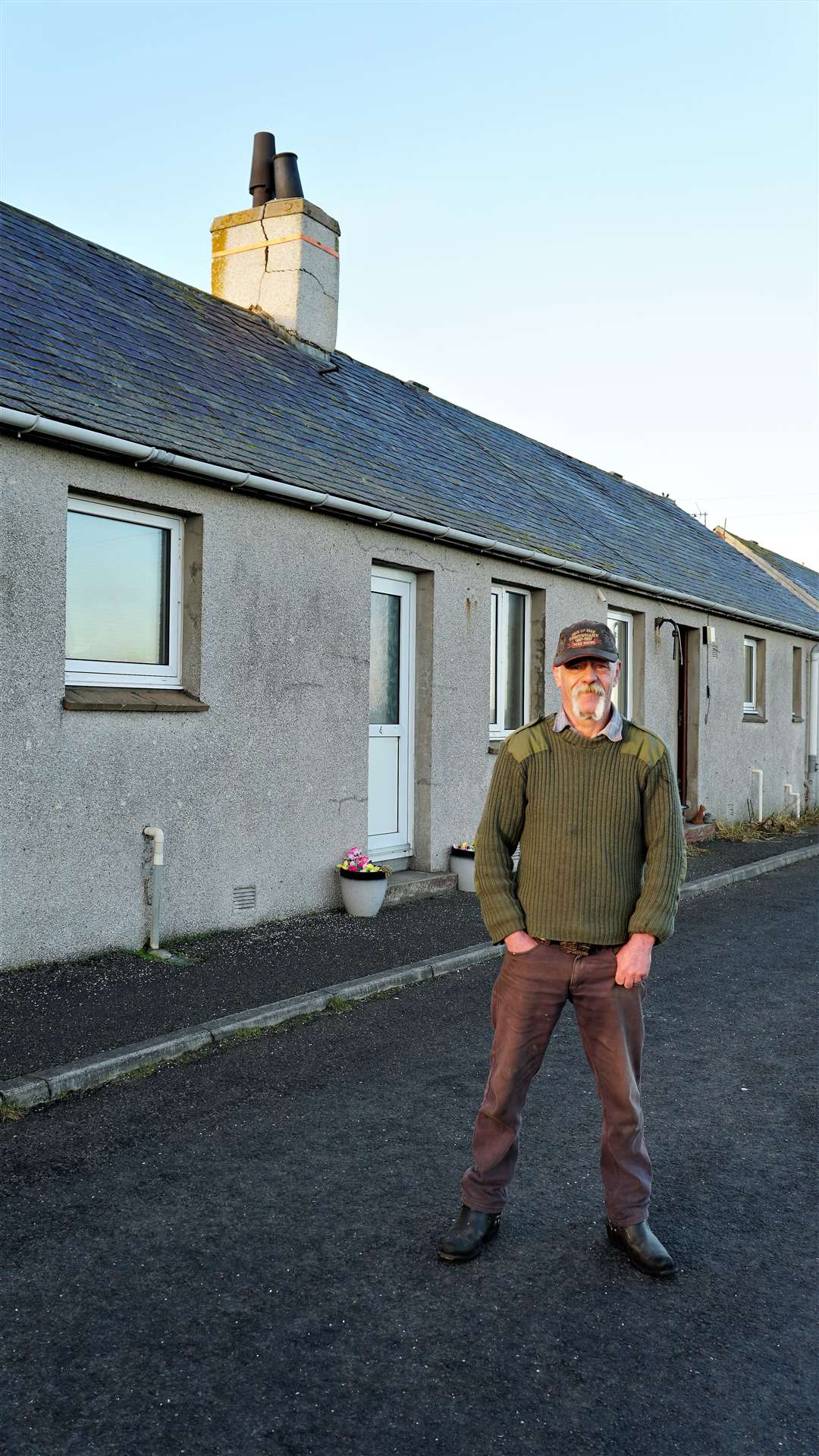 Davie Nicolson outside his home at Ulbster. Picture: DGS