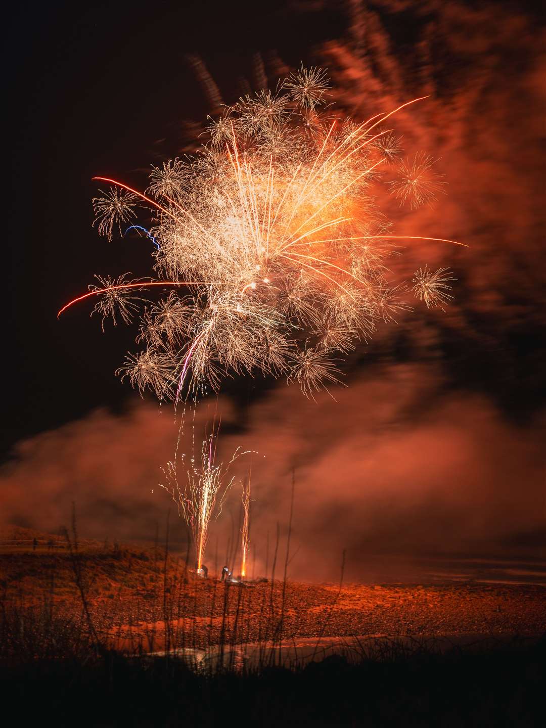 The fireworks display at Brora on New Year's Day was spectacular. Picture: Ewen Pryde