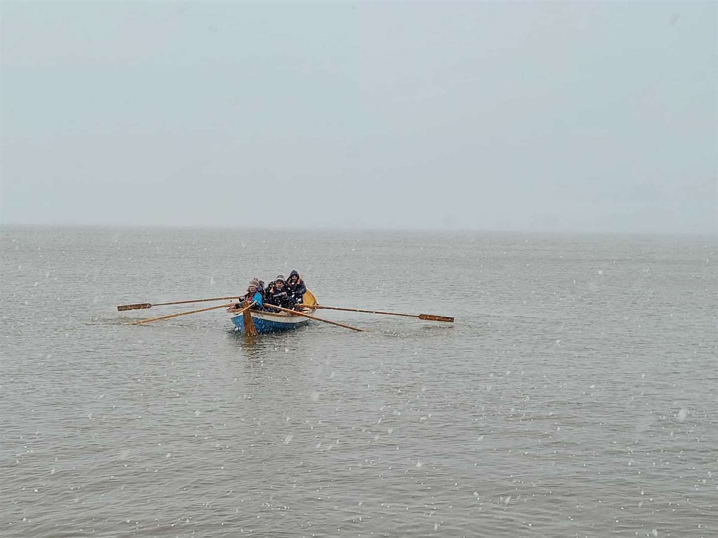 Golspie Rowing Club have been undeterred by the wintery weather. Photo: Golspie Rowing Club