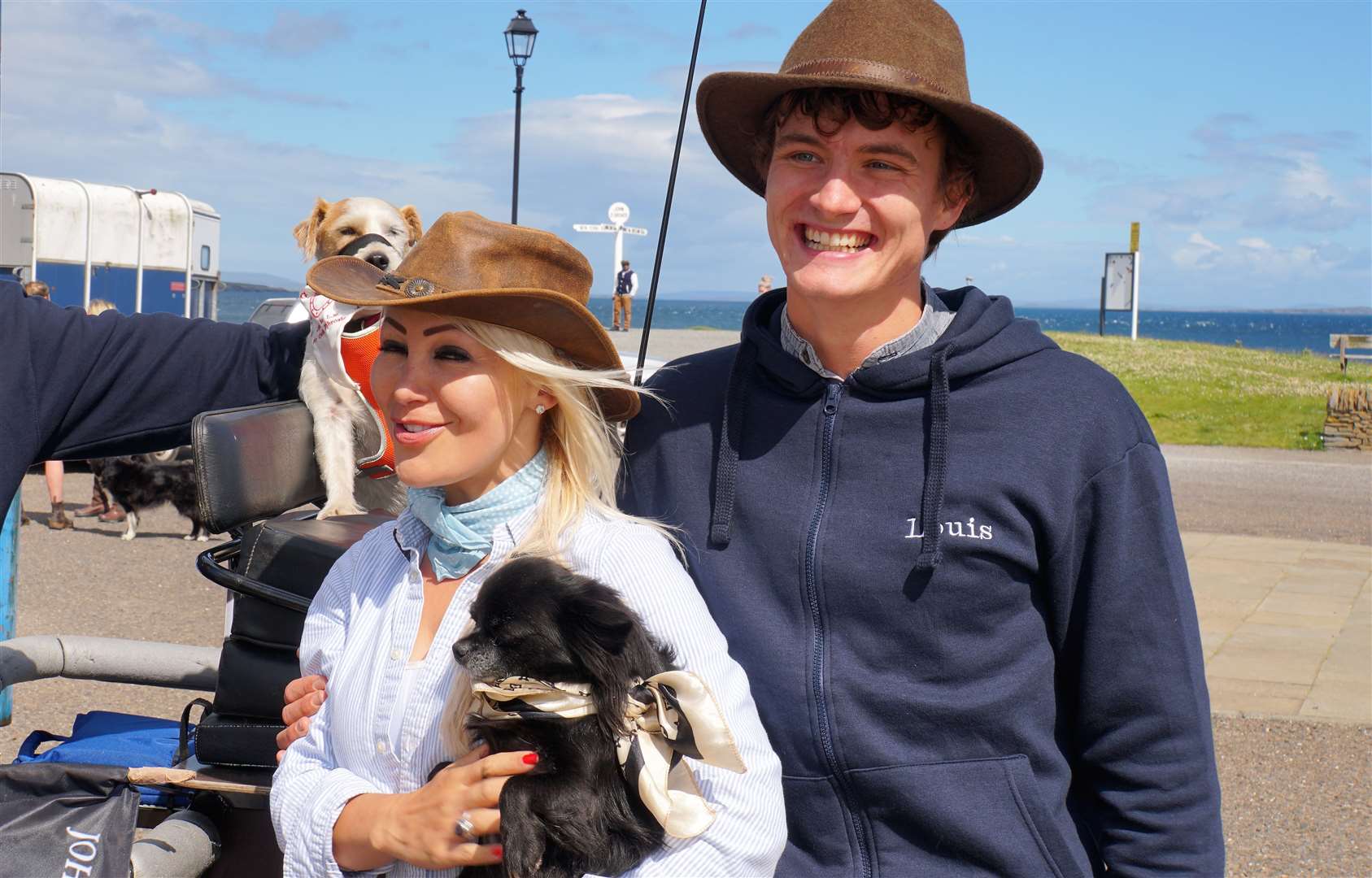 Natalie Oag met Louis Hall and introduced him to her pet Chihuahua who is also called Louis. Picture: DGS