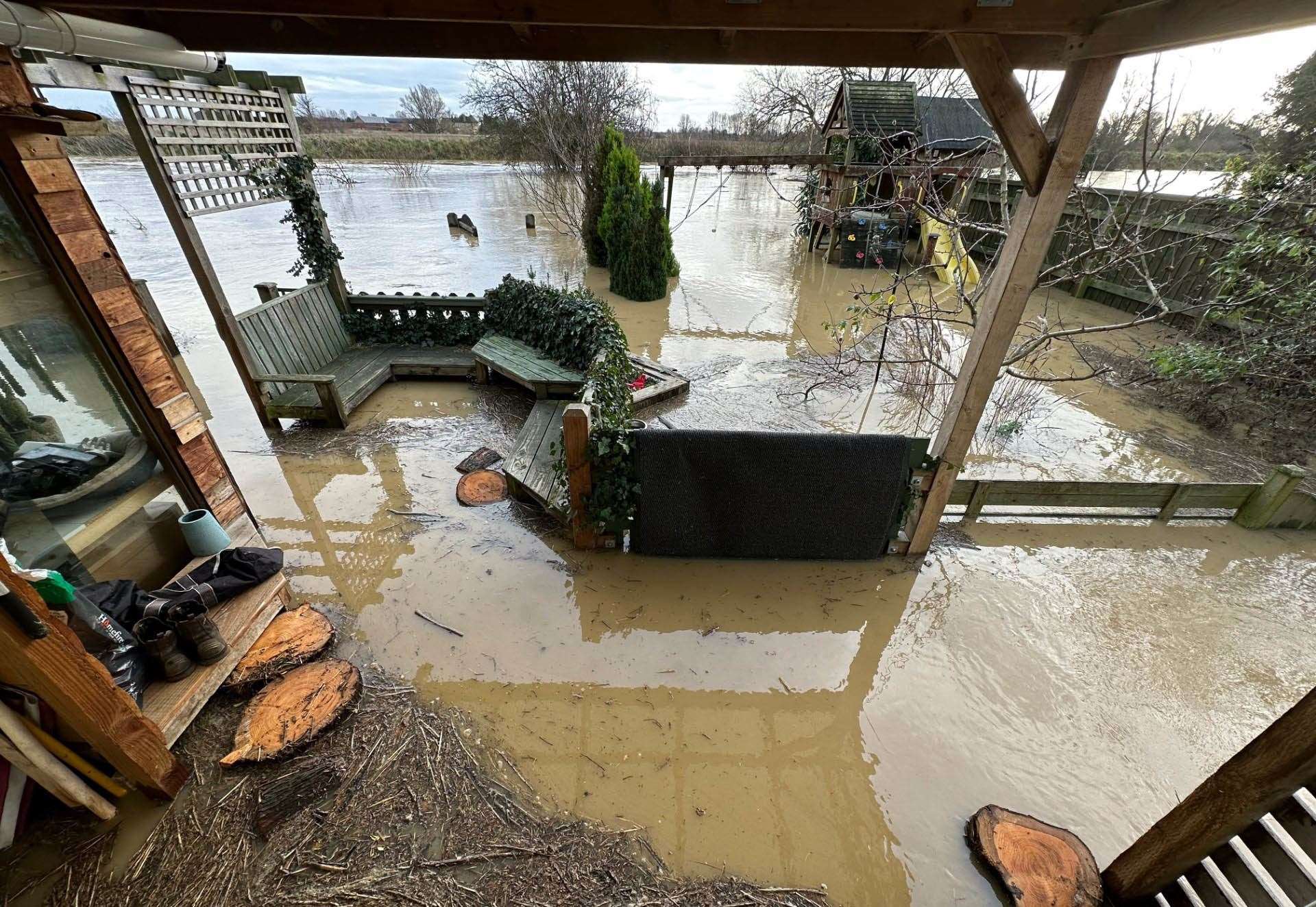 Flood water left everything drenched before receding and breaking the cap off the borehole, which supplies water to the whole site and Mr Walters’ home nearby (David Walters/PA)