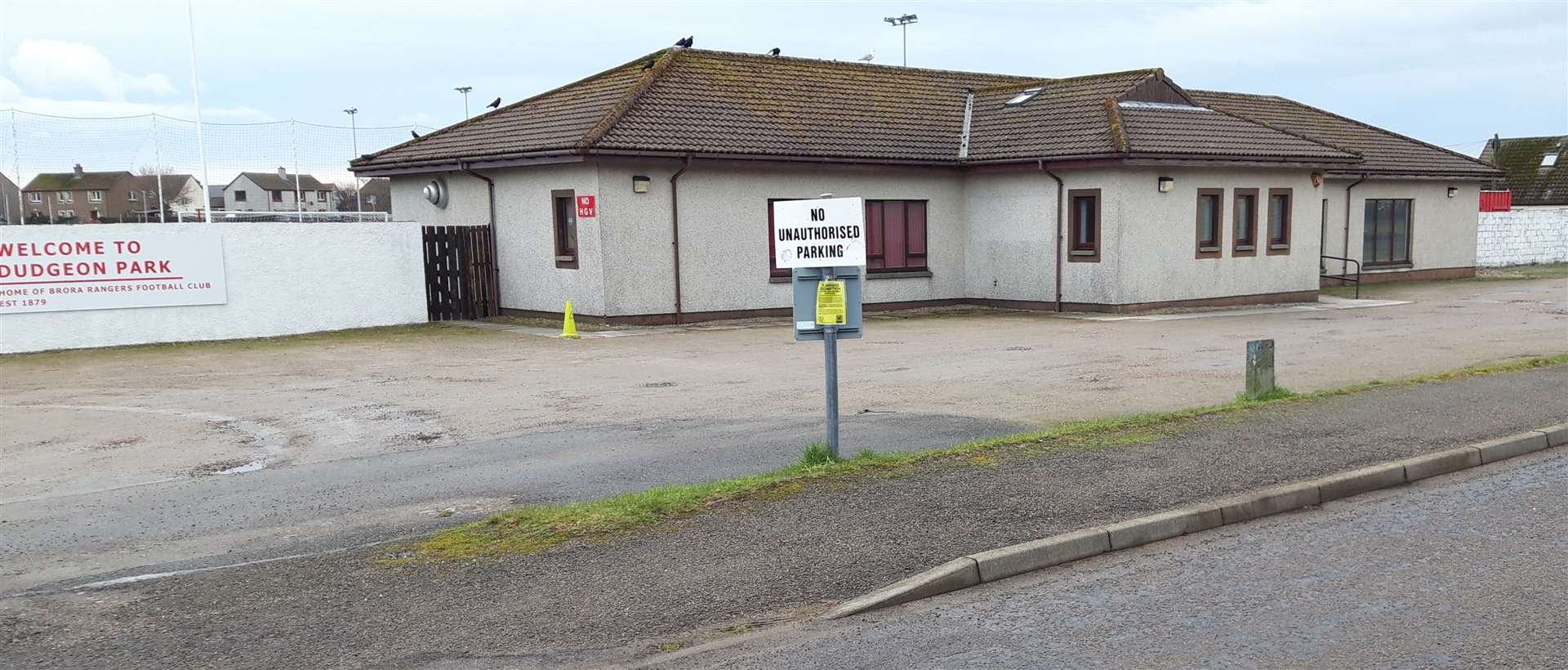 The notice was put up on the pole of a signpost outside Brora Rangers' clubhouse.