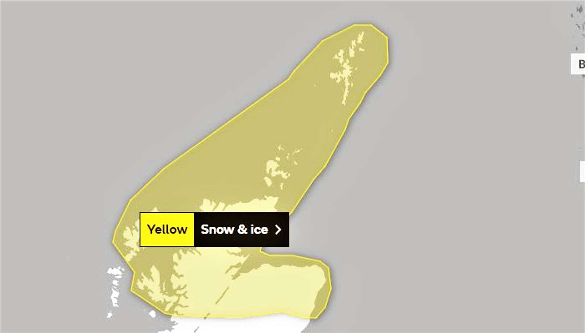 Met Office weather warning for tonight and tomorrow.