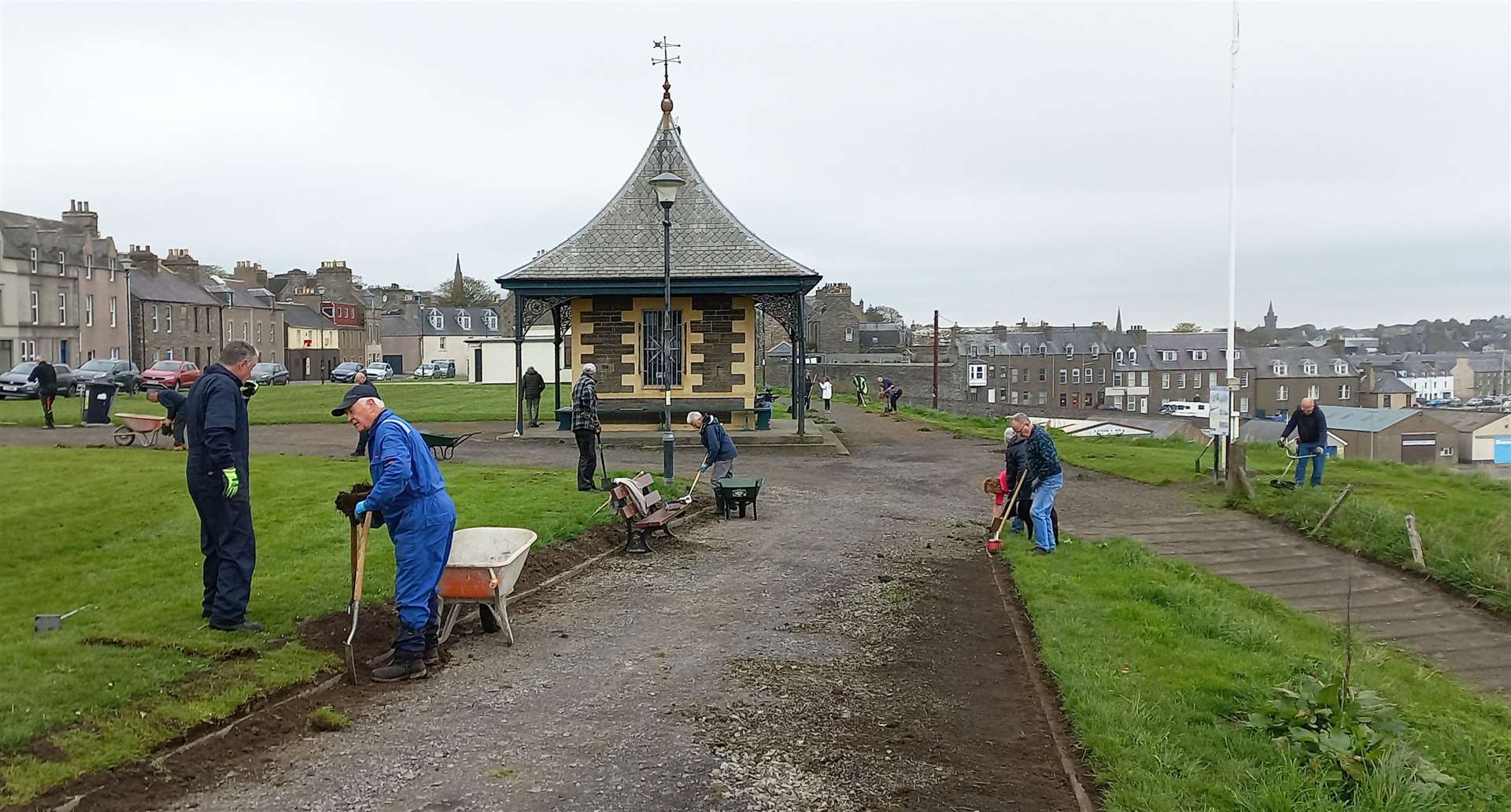 Hard-work volunteers carried out weeding, straightening of verges, litter-picking and other tasks ahead of the event on Saturday.