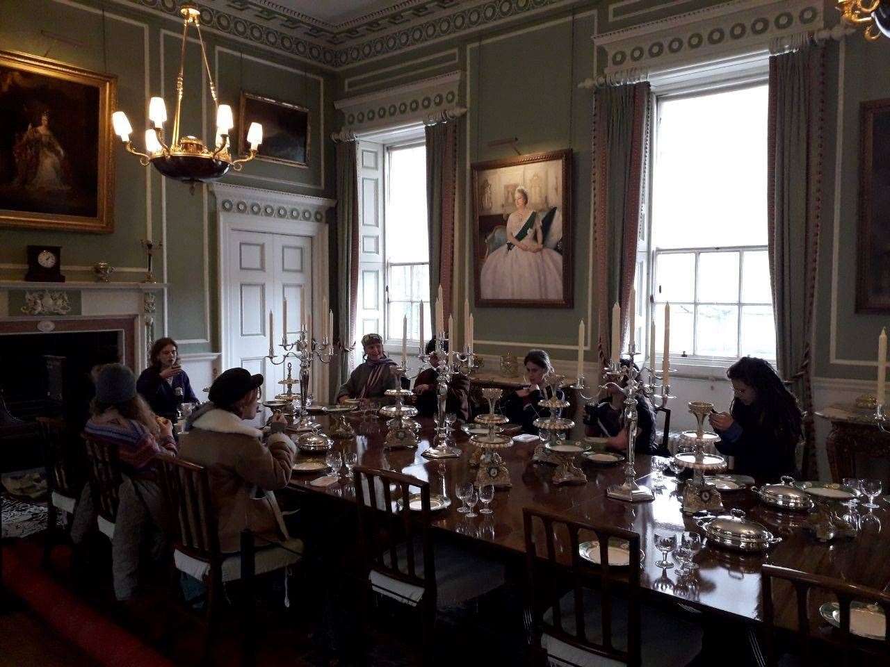 Activists ate from Tupperware and flasks in the royal dining room at the Palace of Holyroodhouse on Monday (This Is Rigged/PA)