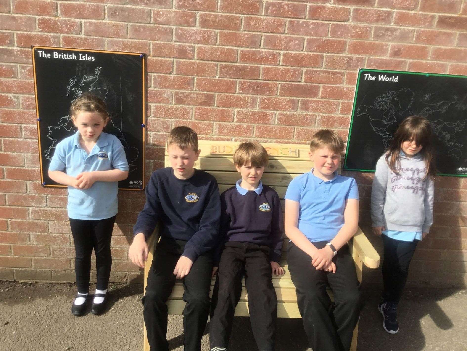 Pupil Council members Paige Mackay, Fraser Drennan, Angelo Munro, Arran Wright and Isla Bruce. Missing from the picture are Michael Wright and Nathan Solomon.