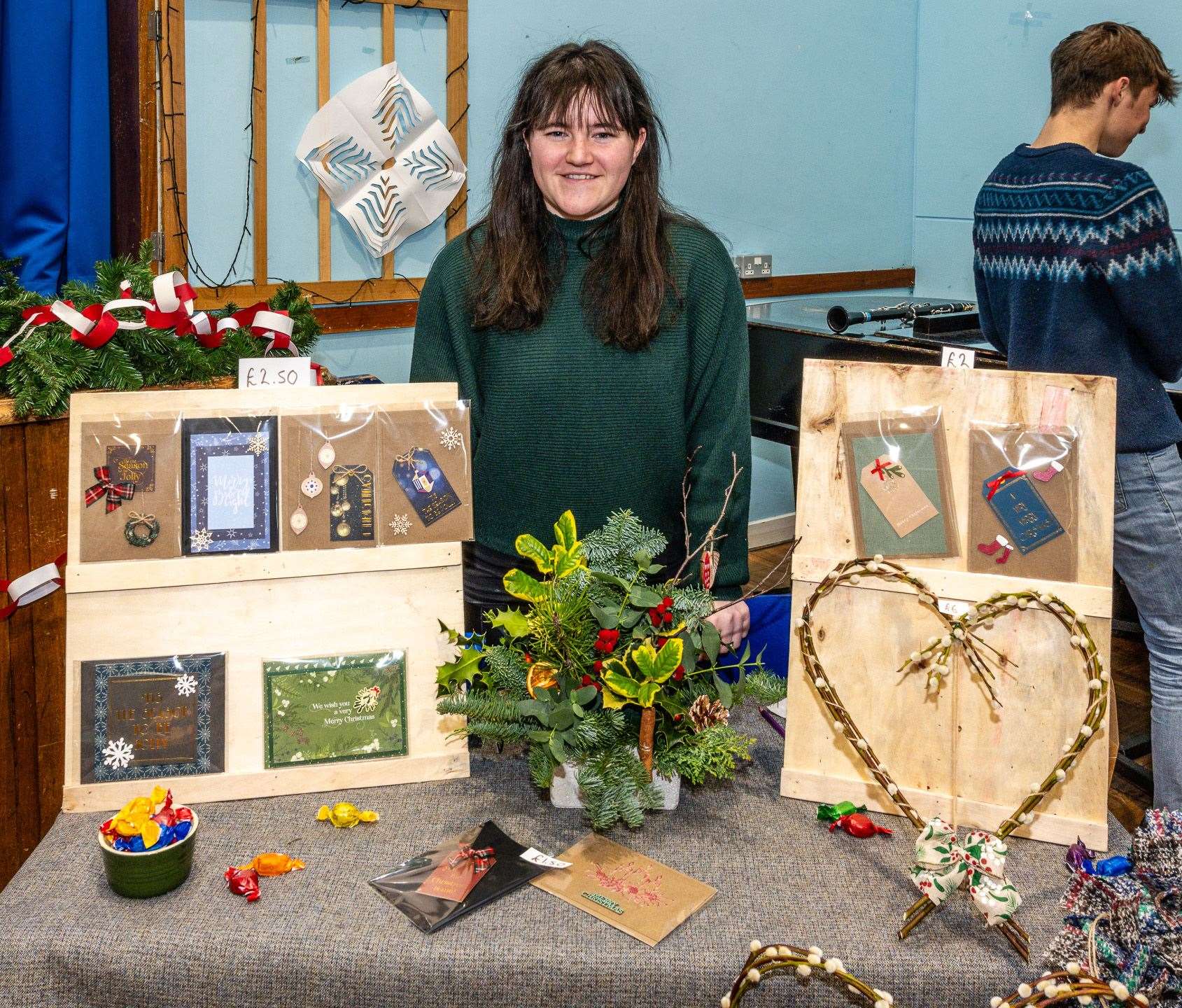 Dornoch Academy student Zara MacDonald at her craft stall. Picture: Andy Kirby