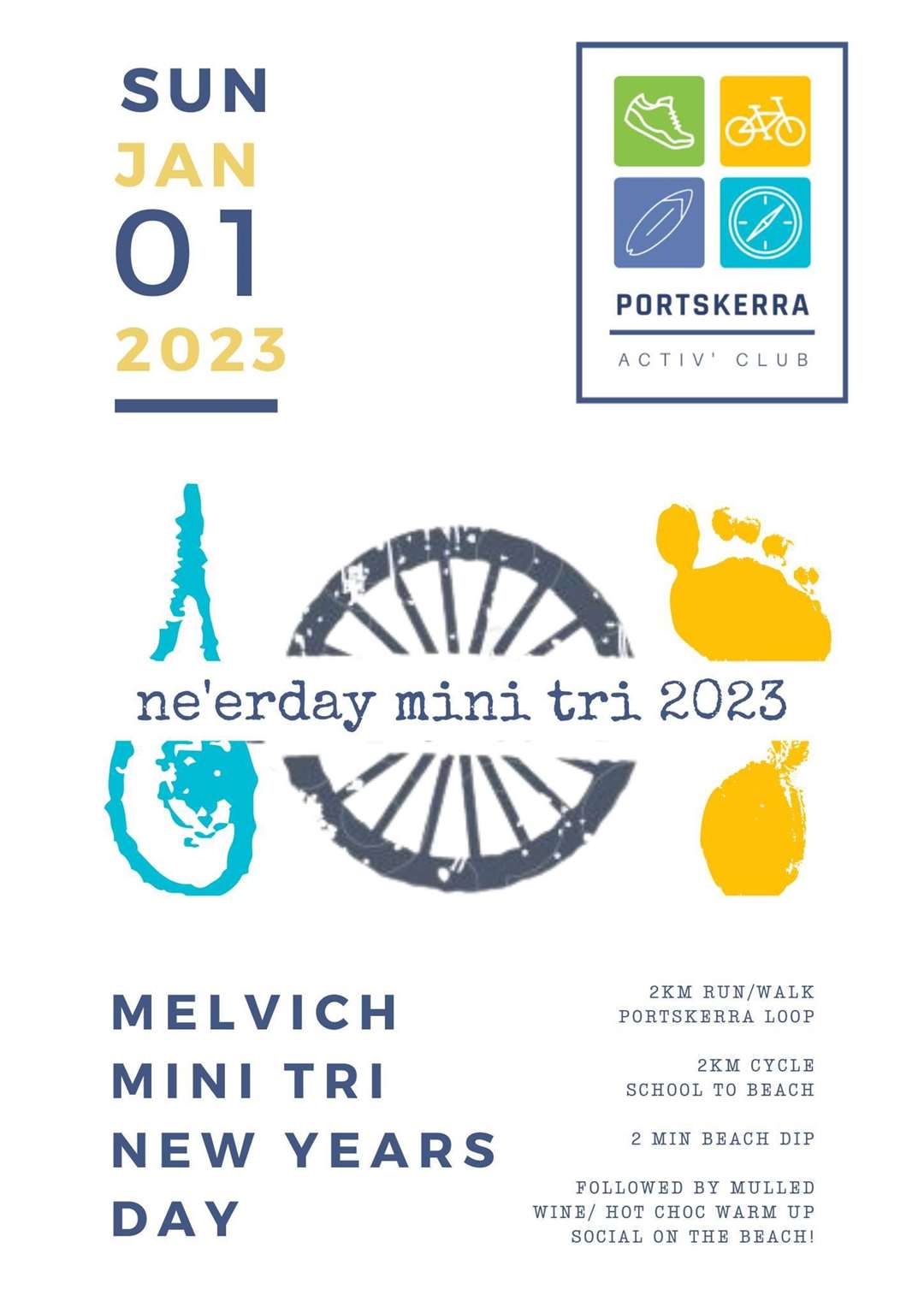 The Melvich Mini Tri will take place on New Year's Day.