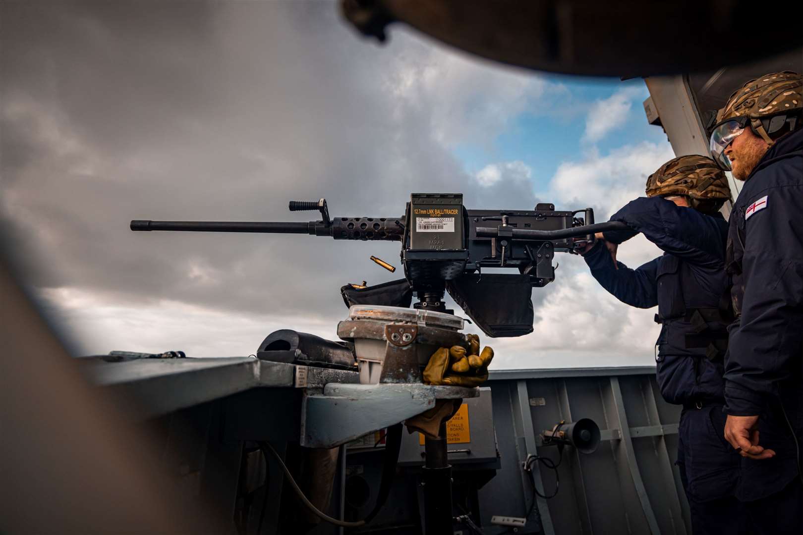 Live firing on HMS Defender during a previous exercise. Picture: Royal Navy