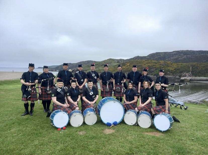 Sutherland Caledonian Pipe Band played at Scourie, Durness and Tongue during their north tour.