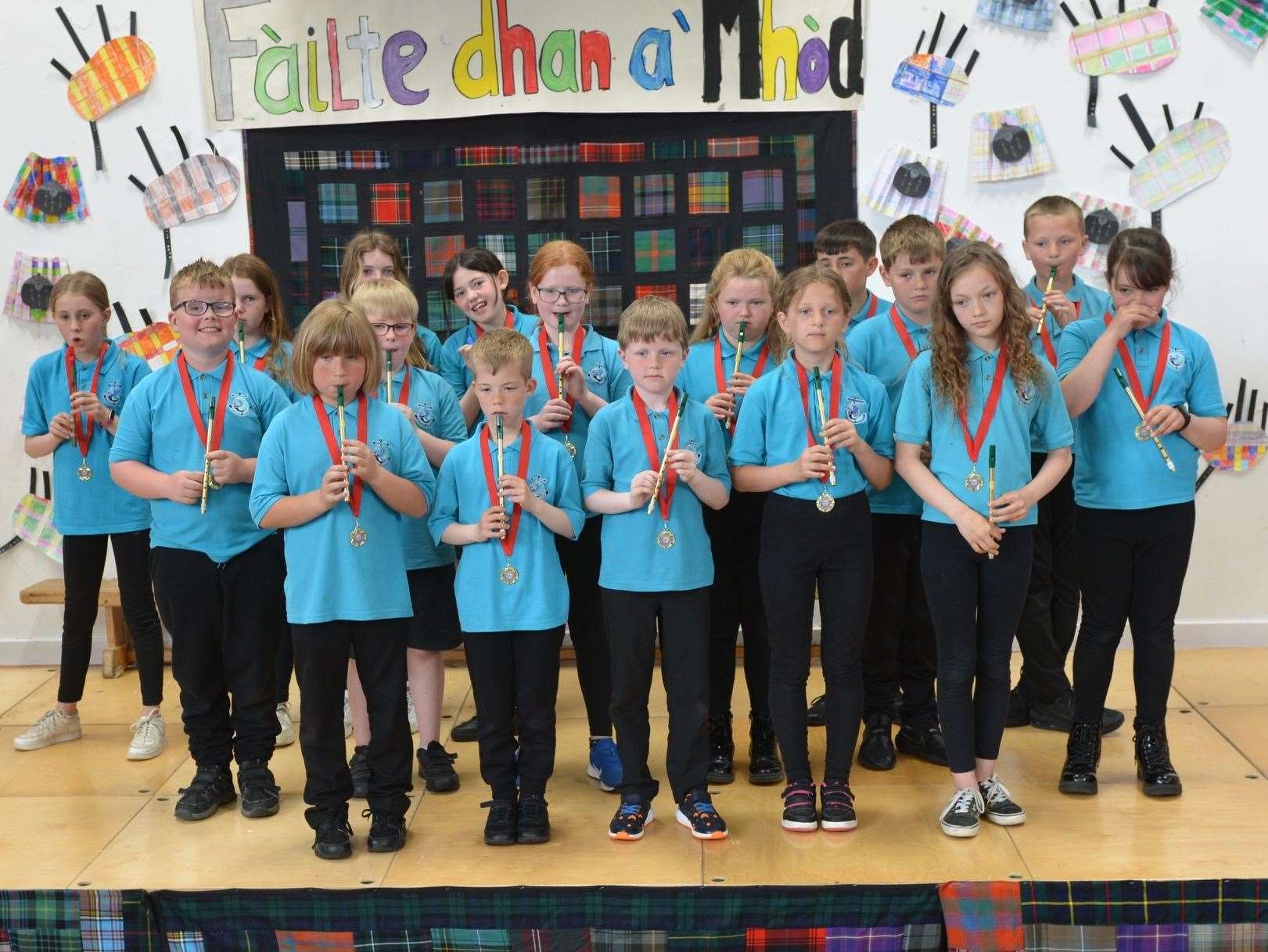 Melvich Primary School whistle group. Picture: Jim A Johnston