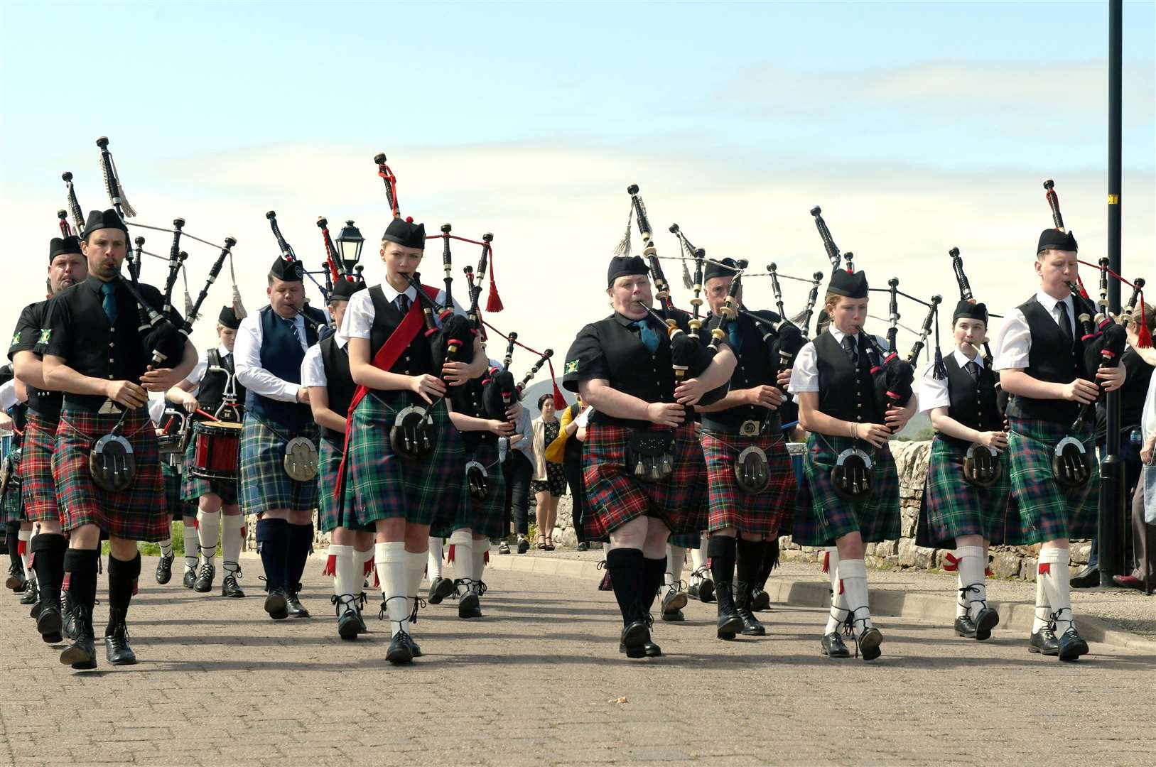 Sutherland Caledonian Pipe Band and Sutherland Schols Pipe Band played. Picture: James MacKenzie