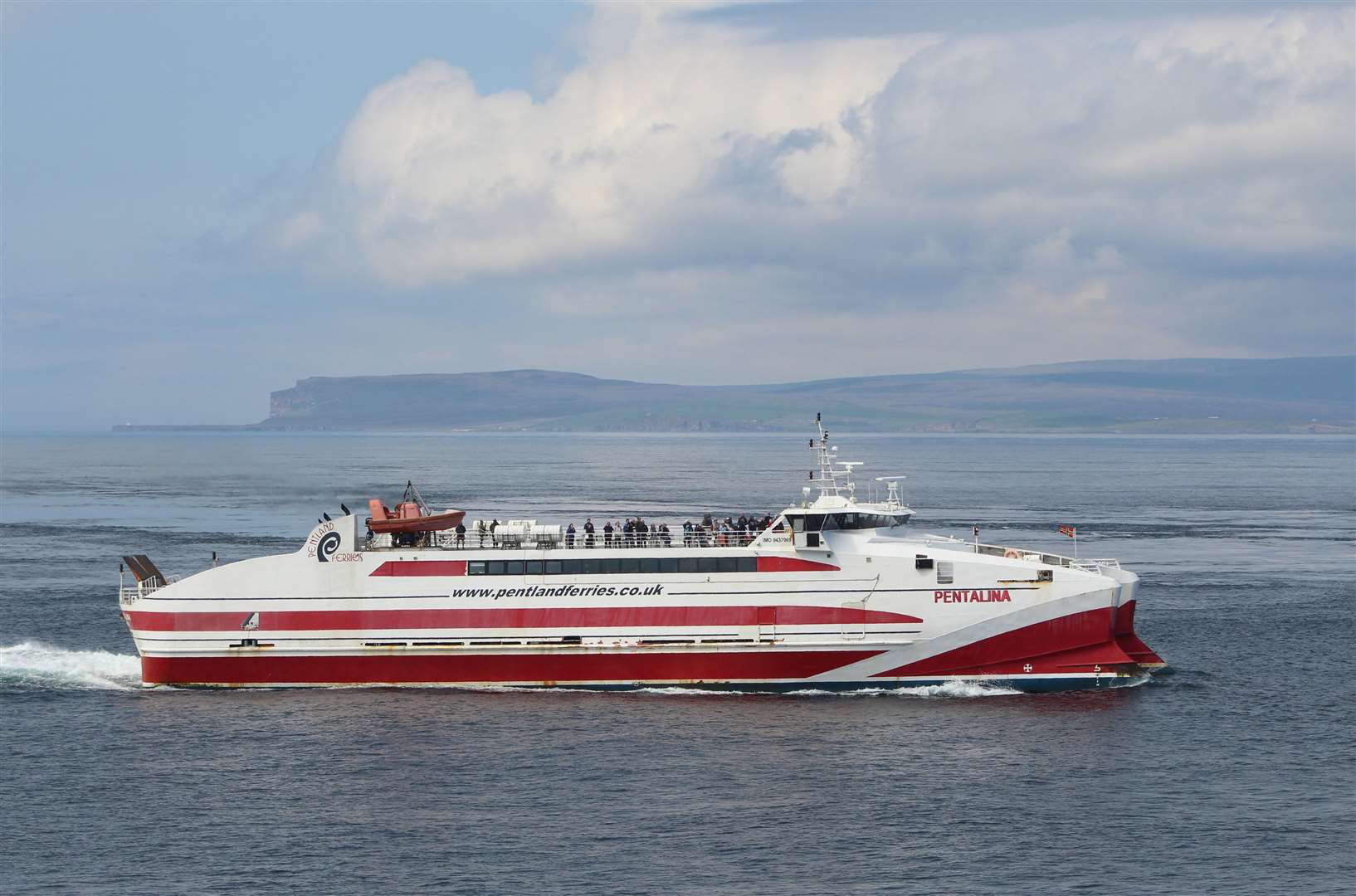 The Pentalina passing the north end of Stroma in May 2019. Picture: Alan Hendry
