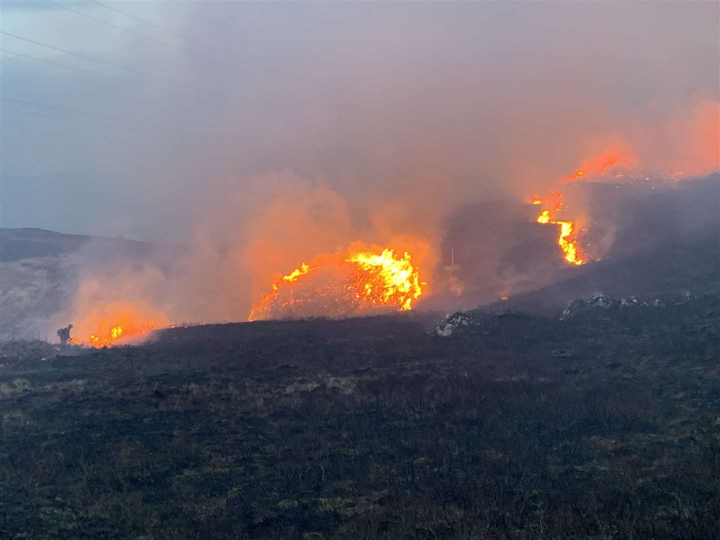 Gamekeepers helped put out a recent wildfire in north Sutherland.