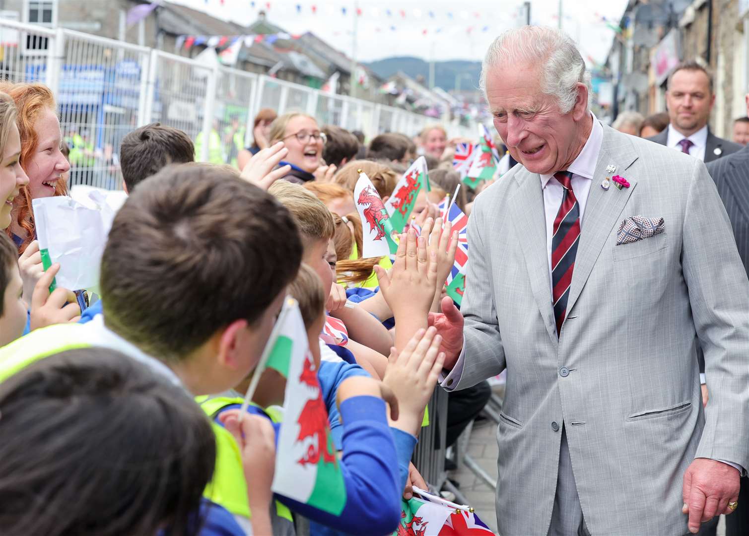 King Charles, then the Prince of Wales, during his visit to Treorchy earlier this year (Chris Jackson/PA)
