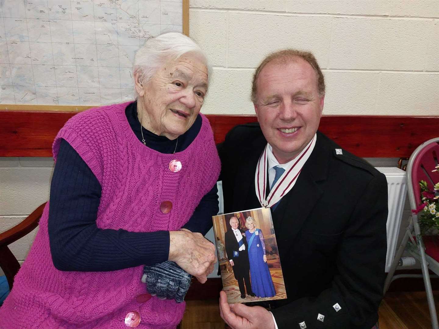 Mary with Deputy Lieutenant Neil MacDonald, Scourie.