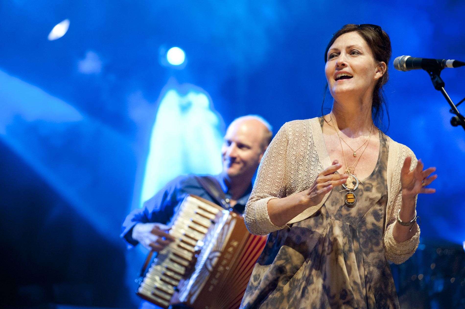 Capercaillie – here at HebCelt – will play with the BBC Scottish Symphony Orchestra on January 29.