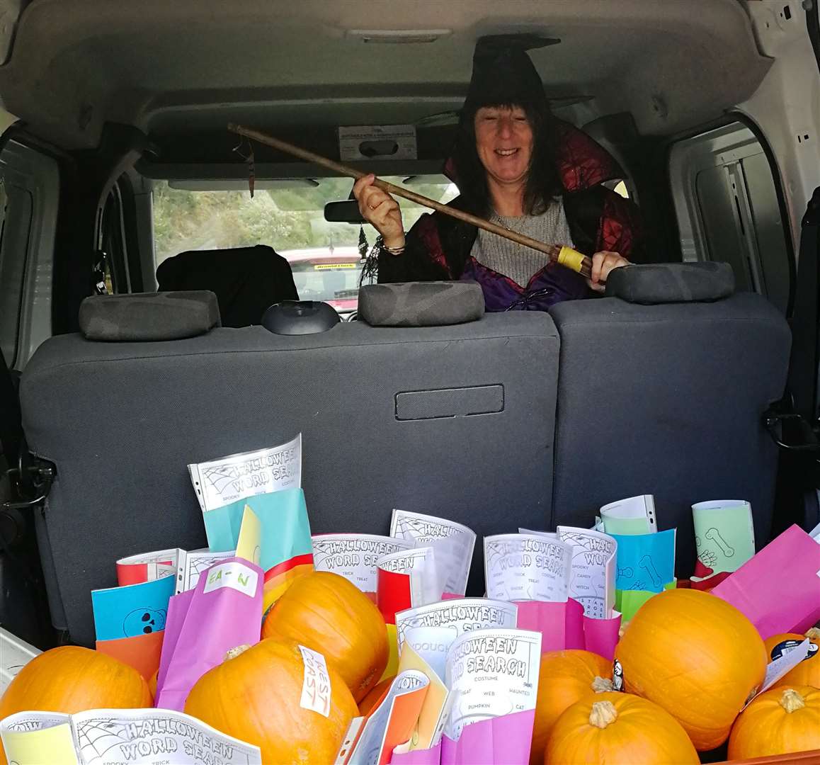 TYKES support worker Catherine Galvao is ready to fly with a delivery of Halloween and autumn themed goodies for young carers. Pumpkin packs are to be delivered to young carers throughout the county.
