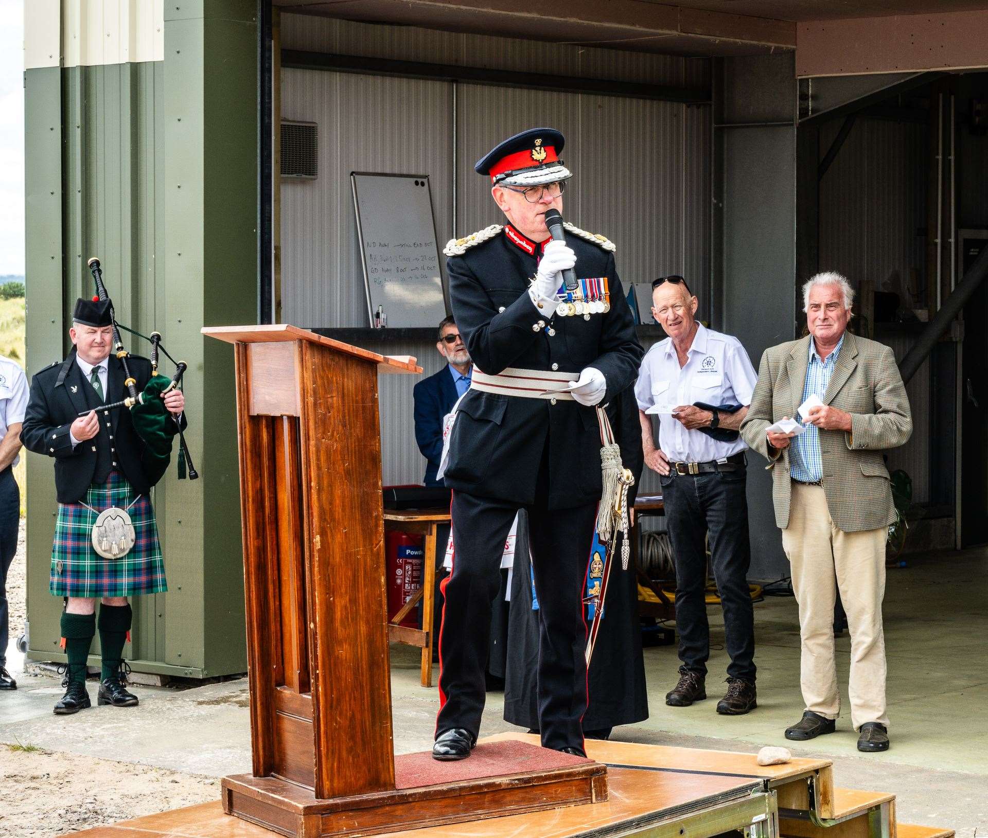 In his address Lord-Lieutenant Patrick Marriott made a plea for continuing support for East Sutherland Rescue Association (ESRA). Picture Andy Kirby.