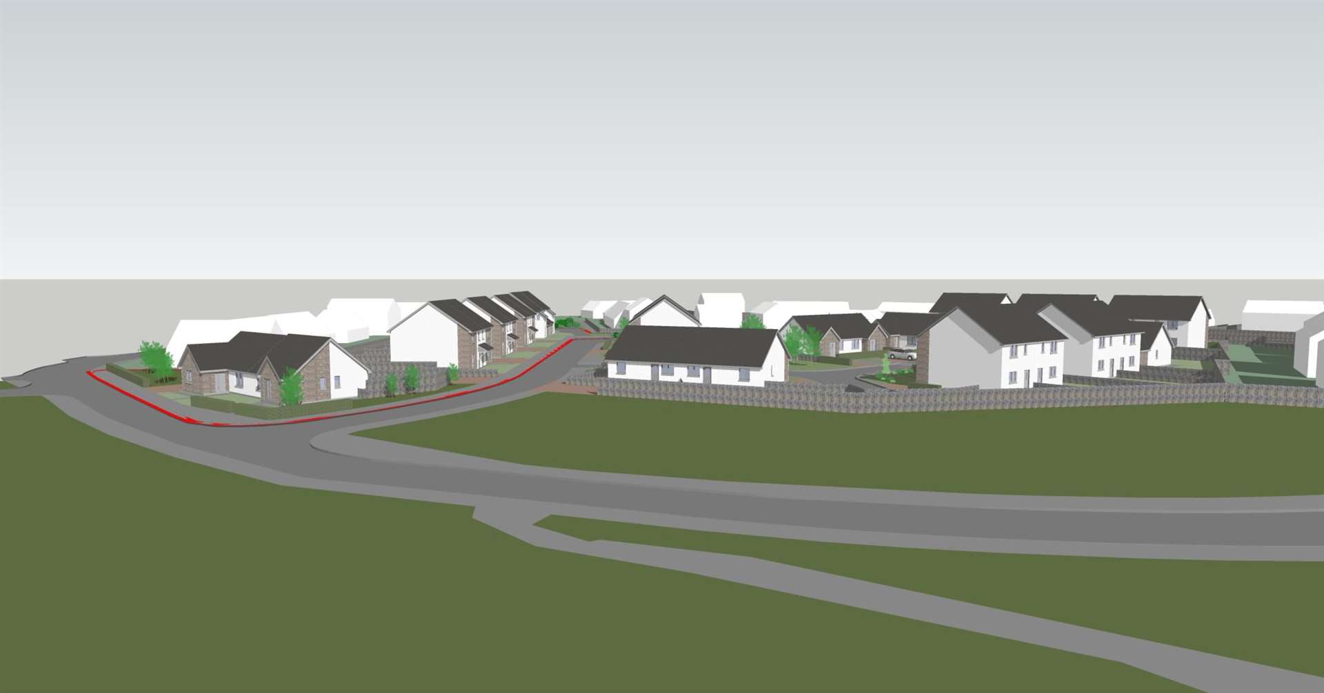 An artist's impression of the planned new Croft Pedde Court scheme at Bishopfield, Dornoch.