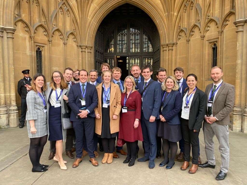 Victoria Ballantyne (third right) with other Nuffield Farming UK 2022 scholars at Westminster.