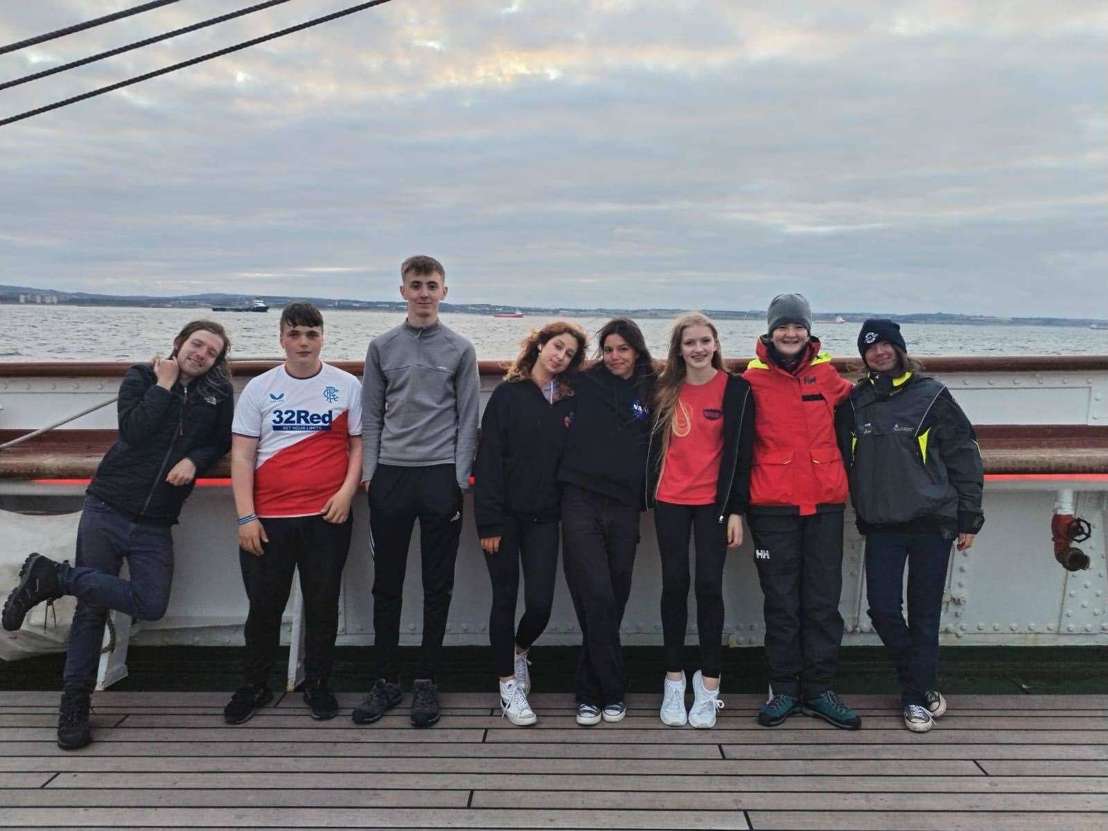 The voluntary sail trainees from Caithness and Sutherland. Molly is far right.