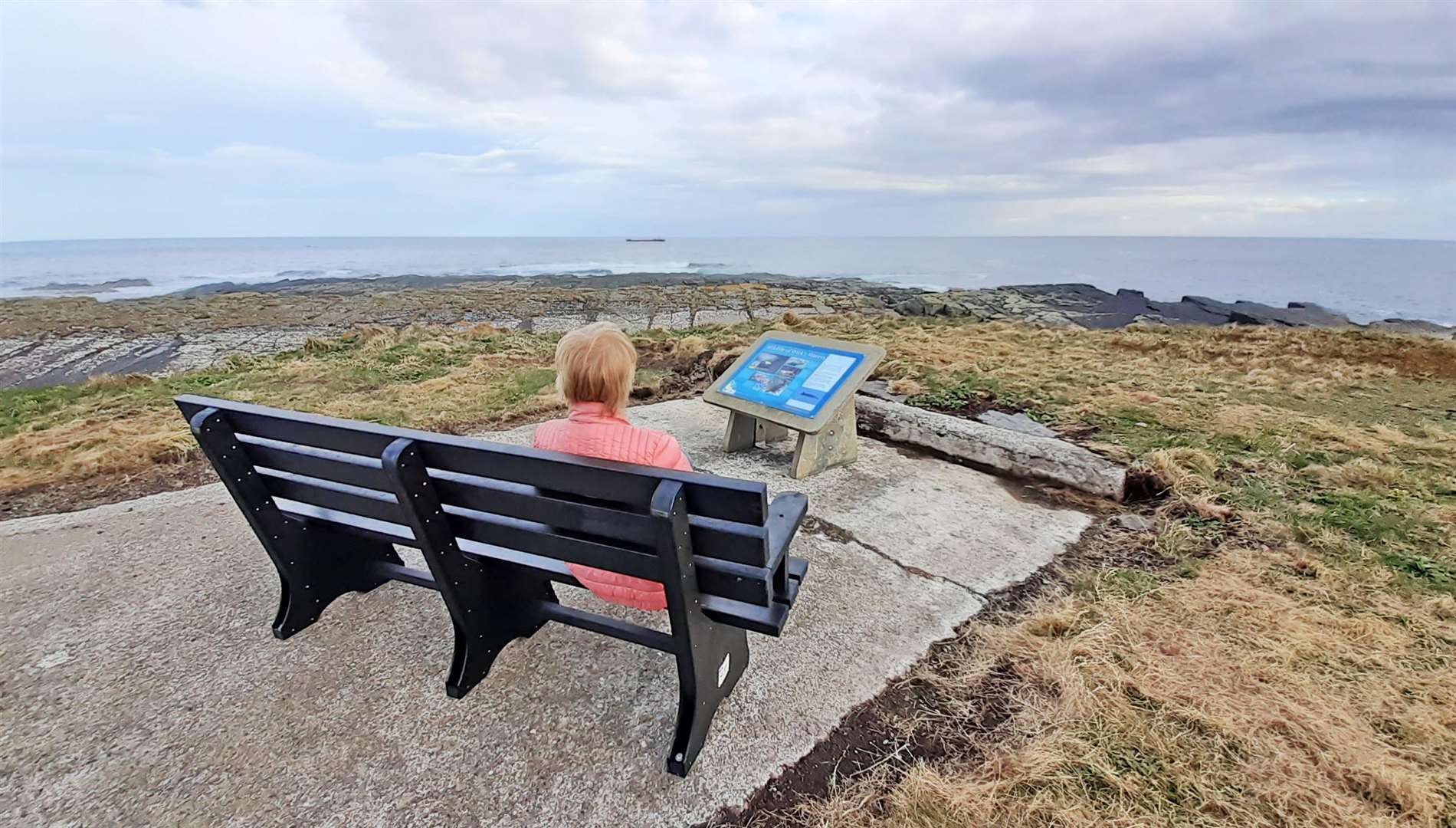 The new bench at Wick's North Head provides a resting place for walkers and offers panoramic views out over the bay.