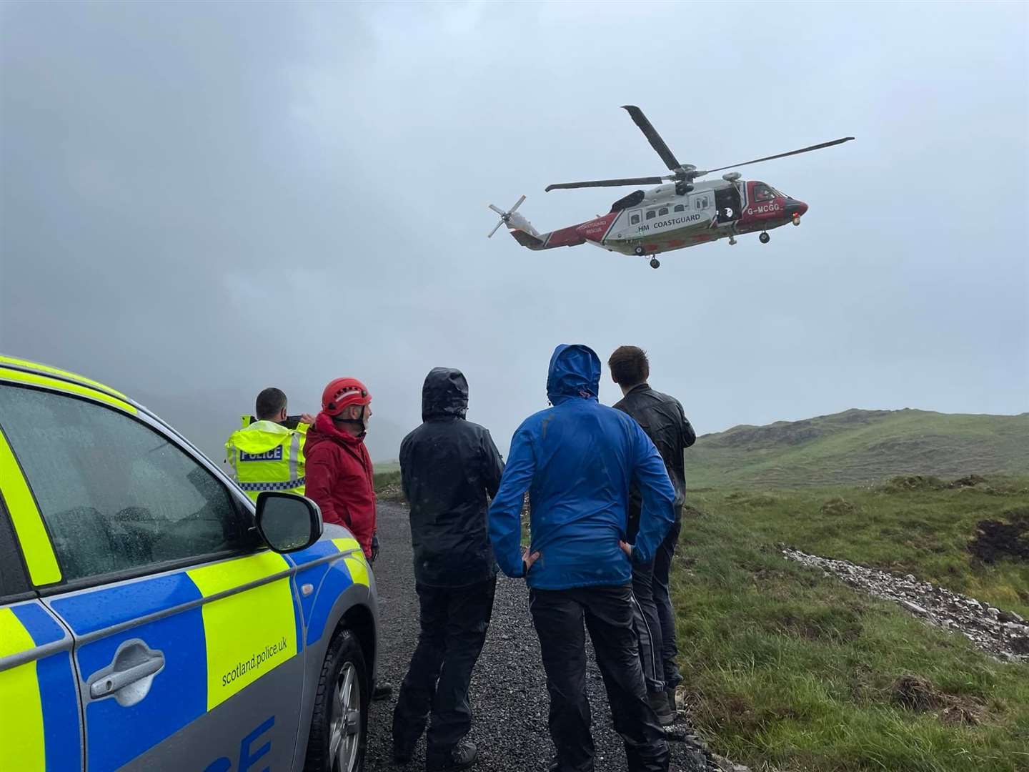 The woman was airlifted to hospital after being carried down the mountain in a stretcher. Picture: Assynt MRT